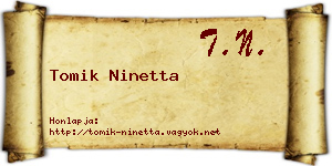 Tomik Ninetta névjegykártya